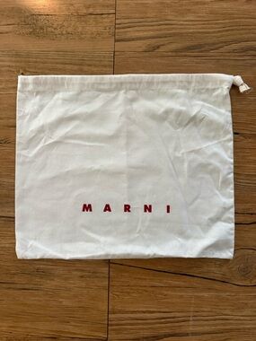 Marni Cotton Dust Bag | Cream Canvas Drawstring Storage Pouch